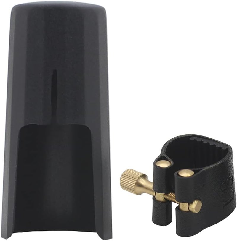 YUNNLEZT Bb Clarinet Leather Ligature and Plastic Clarinet Mouthpiece Cap Ligature Fastener Mouthpiece Cover for Clarinet - Image 1